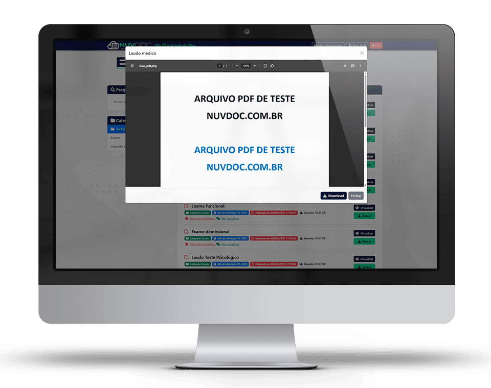 Painel administrativo NuvDoc - Gerenciamento de usuários e permissões