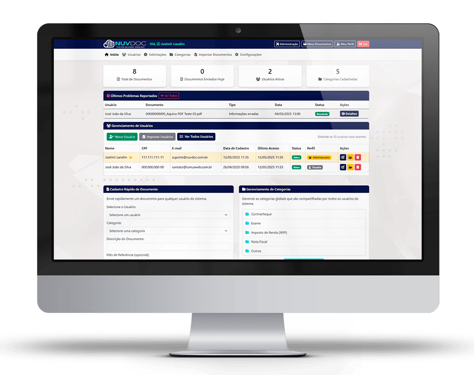 Relatórios e histórico de acessos no NuvDoc - Auditoria completa