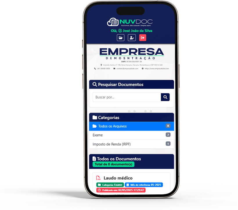 Visualização de documentos no celular pelo NuvDoc